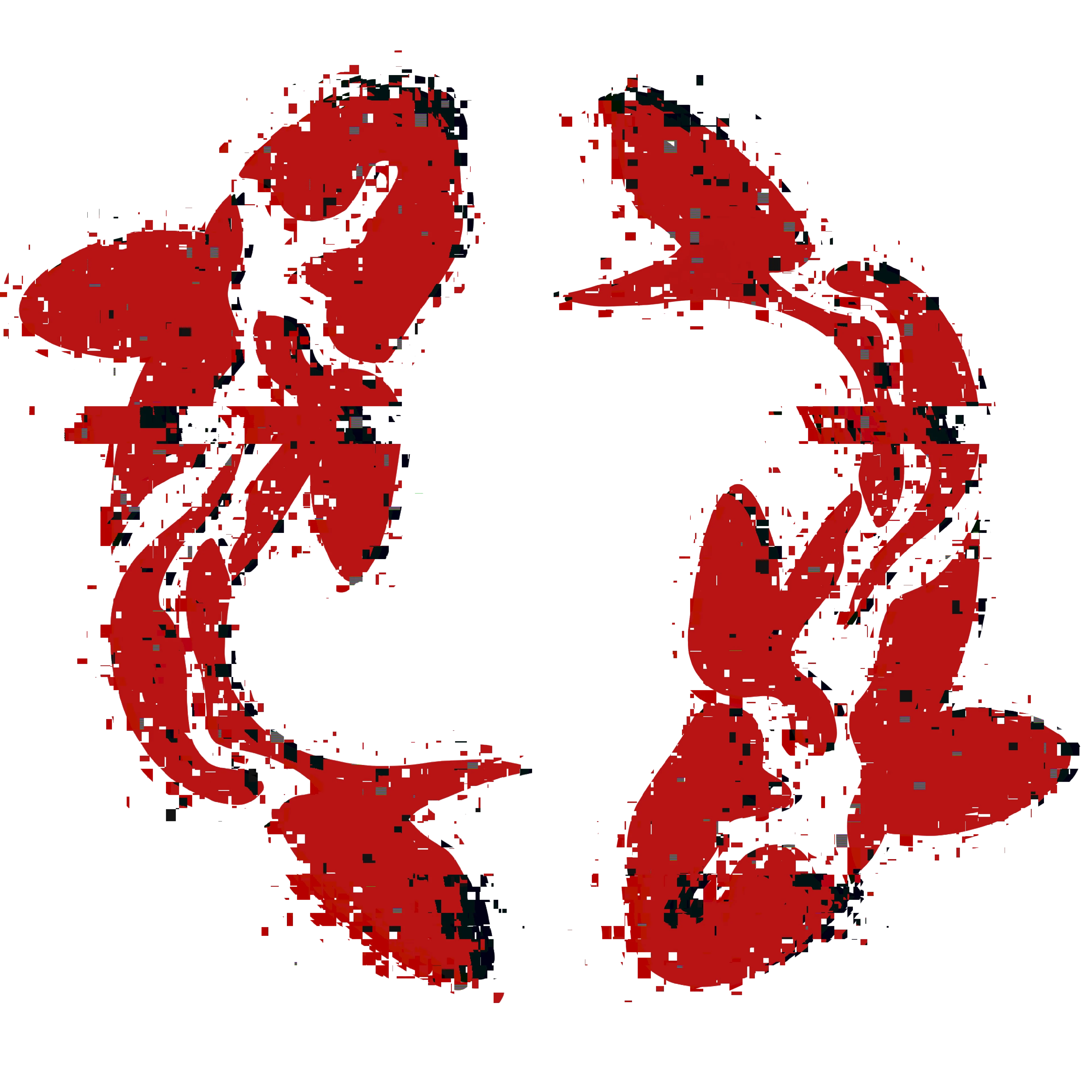 A red and black abstract image of the letter g.